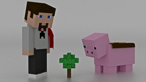 Steve From Minecraft  includes Piggy preview image
